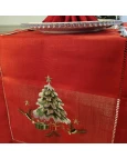 Caminho de Mesa Vermelho Bordado - 0,45x1,40cm