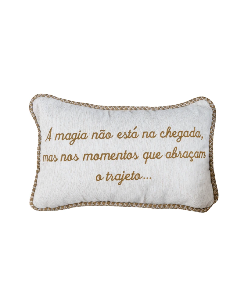 Capa de Almofada Concept Bordada com Cordonê - Amarela 35x55cm