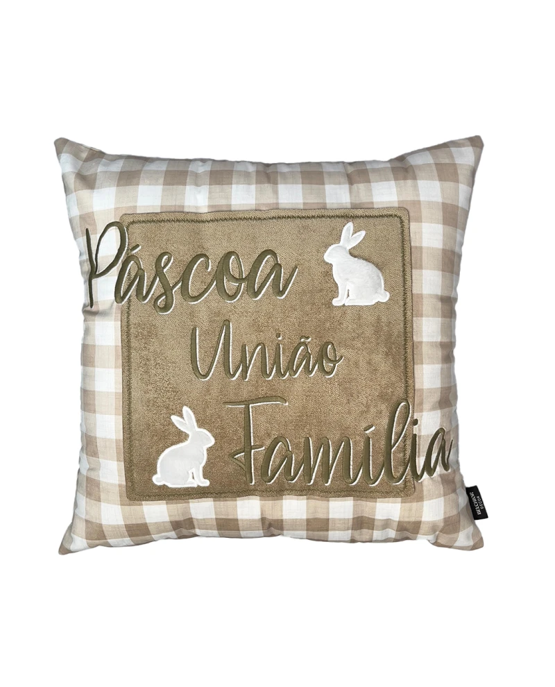 Capa de Almofada Feliz Páscoa - 50x50cm