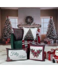 Capa de Almofada Natalina Xadrez - 43x43cm
