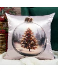 Capa de Almofada Natalina - Bola com Pinheirinho 43x43cm