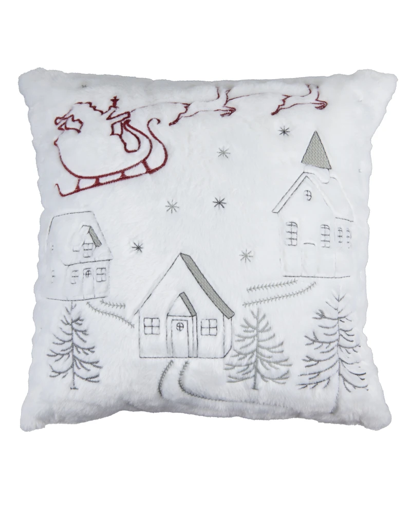 Capa de Almofada Natalina Bordada - Bordo 43x43cm