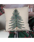 Capa de Almofada Natalina Bordada - Verde 43x43cm