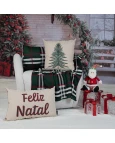 Capa de Almofada Natalina Bordada - Verde 43x43cm