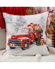 Capa de Almofada Natalina com Cordonê - Caminhão Papai Noel 43x43cm