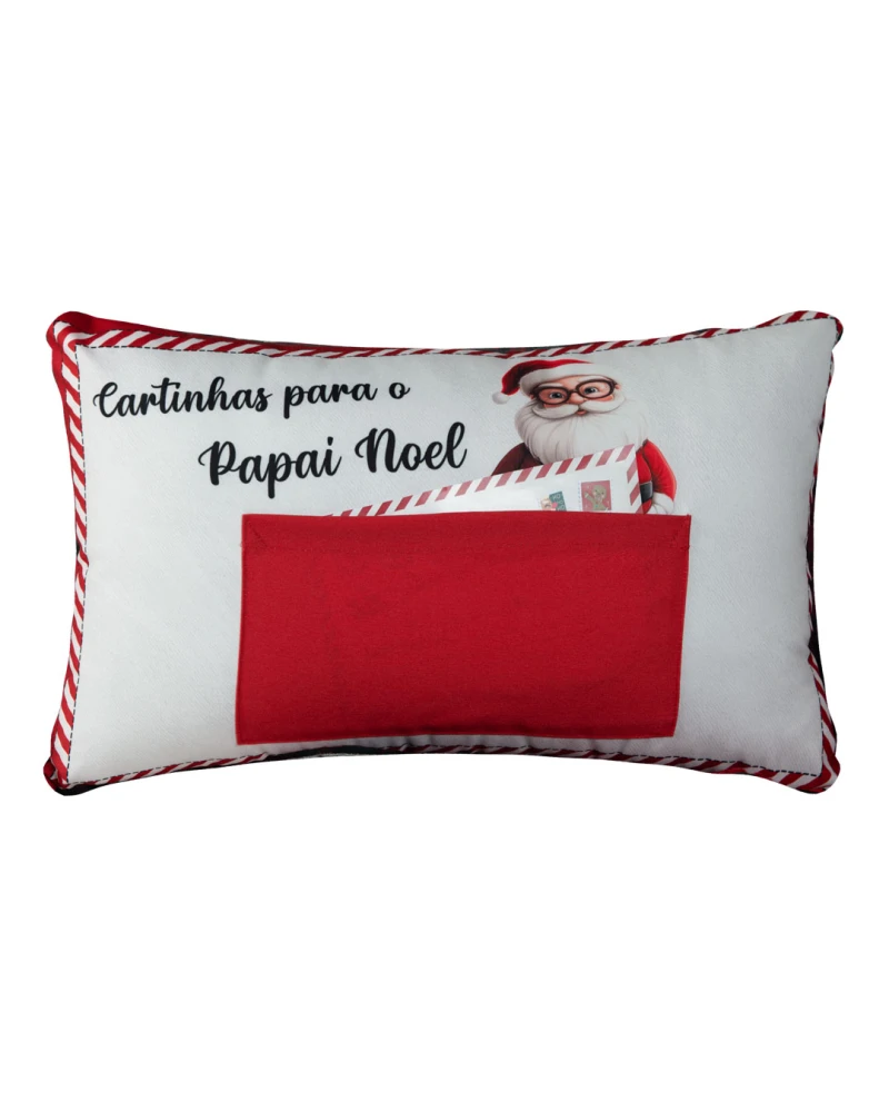 Capa de Almofada Natalina - Cartinha para Papai Noel 35x55cm