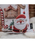 Capa de Almofada Natalina com Cordonê - Casa de Biscoito 43x43cm