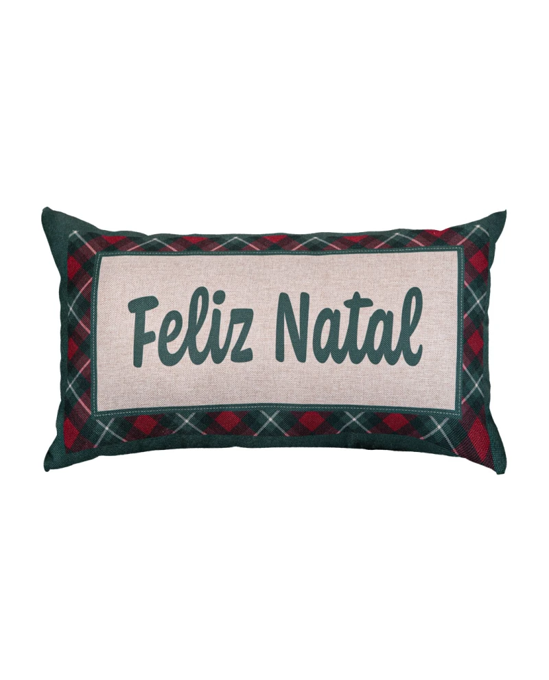 Capa de Almofada Natalina - Feliz Natal 28x48cm