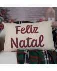 Capa de Almofada Natalina - Feliz Natal 35x55cm