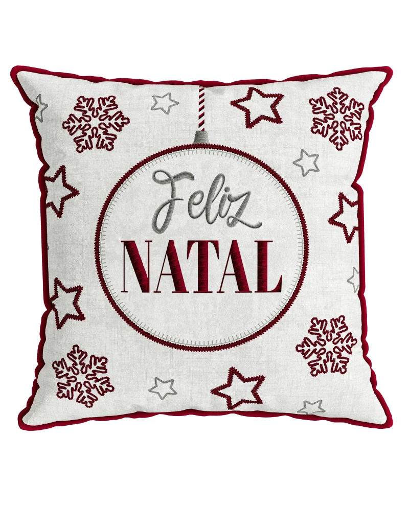 Capa de Almofada Natalina - Feliz Natal 50x50cm
