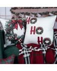 Capa de Almofada Natalina com Cordonê - Guirlanda 43x43cm