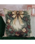 Capa de Almofada Natalina - Guirlanda de Natal 43x43cm