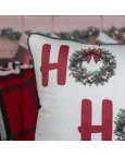 Capa de Almofada Natalina com Cordonê - HO HO HO 43x43cm