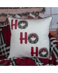 Capa de Almofada Natalina com Cordonê - HO HO HO 43x43cm