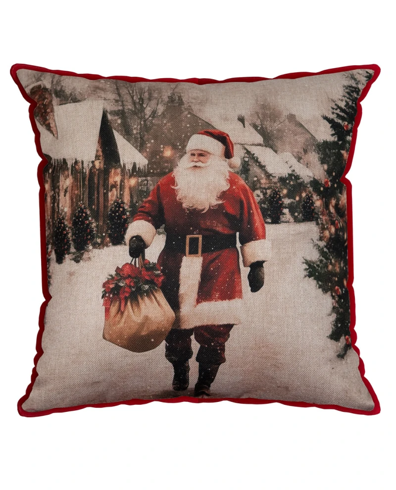 Capa de Almofada Natalina - Papai Noel 43x43cm
