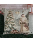 Capa de Almofada Natalina - Papai Noel Dourado 43x43cm