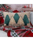 Capa de Almofada Natalina - Pinheirinhos 35x55cm