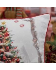 Capa de Almofada Natalina com Cordonê - Pinheiro de Natal 43x43cm