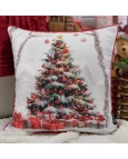 Capa de Almofada Natalina com Cordonê - Pinheiro de Natal 43x43cm