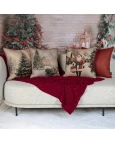 Capa de Almofada Natalina - Trenó do Papai Noel 43x43cm