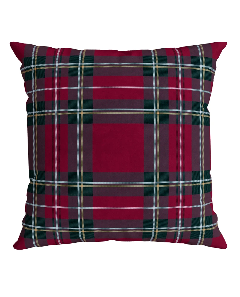 Capa de Almofada Natalina Xadrez - 50x50cm