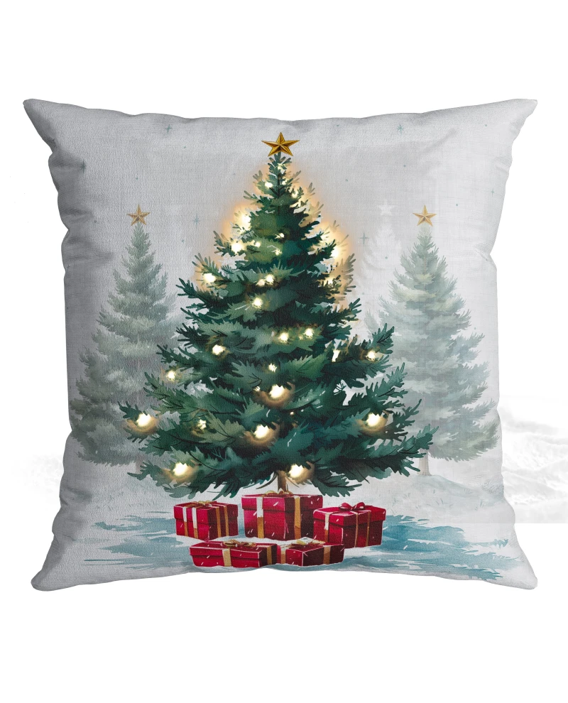 Capa de Almofada Natalina com Luz de Led - Vermelha 43x43cm