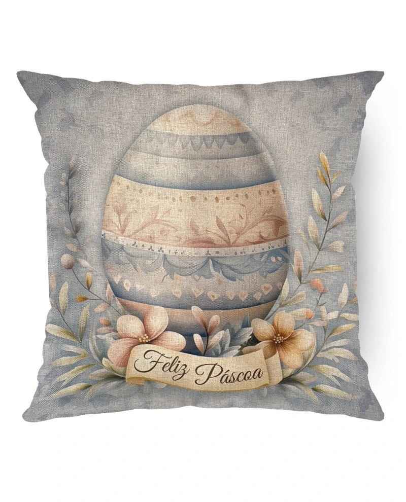Capa de Almofada Feliz Páscoa - 43x43cm