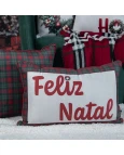 Capa de Almofada Xadrez com Cordonê - 43x43cm