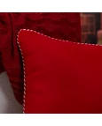 Capa de Almofada Natalina com Cordonê - Vermelha 43x43cm