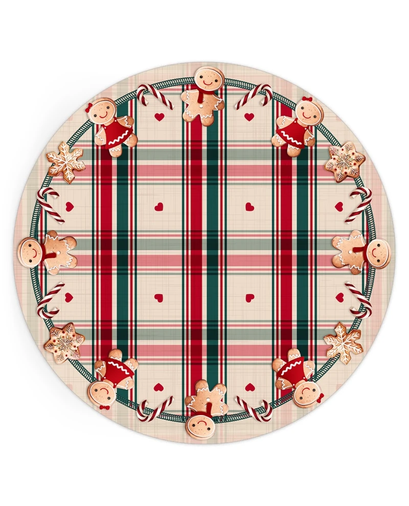Capa para Sousplat Natalino - A Magia dos Biscoitos kit com 2 unidades 35cm
