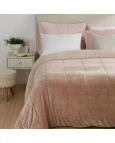 Edredom Queem Dupla Face Rose - 100% Poliéster 2,20x2,40