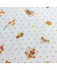 Fralda Quadriculada Estampa Circo Bege - 100% Algodão 0,75cm