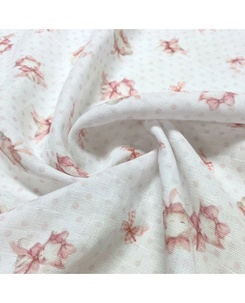 Fralda Quadriculada Estampa Gato e Nuvem - 100% Algodão 0,75cm