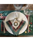 Guardanapo Natalino - Afeto e Tradição kit com 2 unidades 0,40x0,40cm