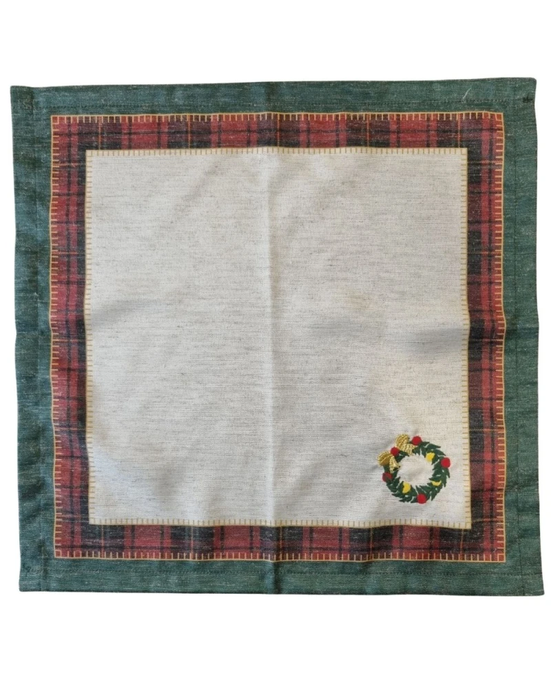 Guardanapo Natalino - Afeto e Tradição kit com 2 unidades 0,40x0,40cm