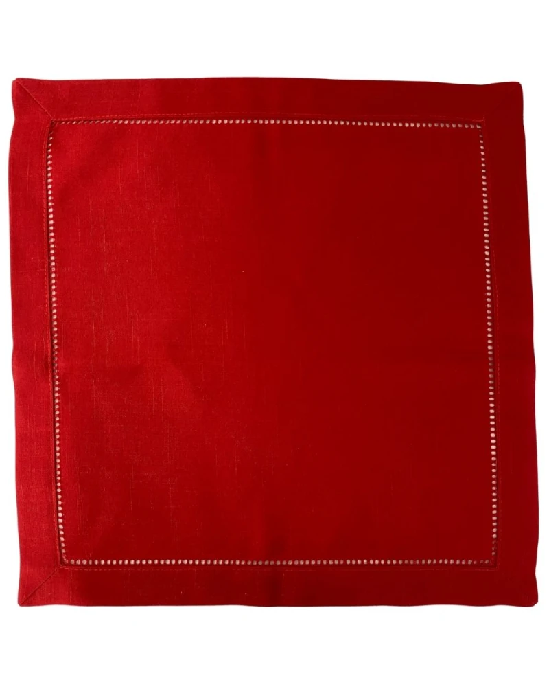 Guardanapo de Linho Vermelho - 0,45x0,45cm