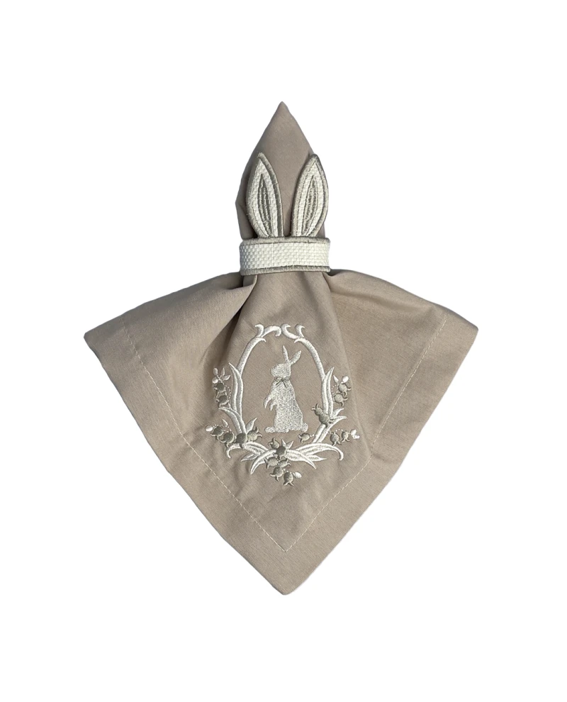 Guardanapo de Páscoa - Clássicos do Ninho Bordado kit com 2 unidades 43x43cm