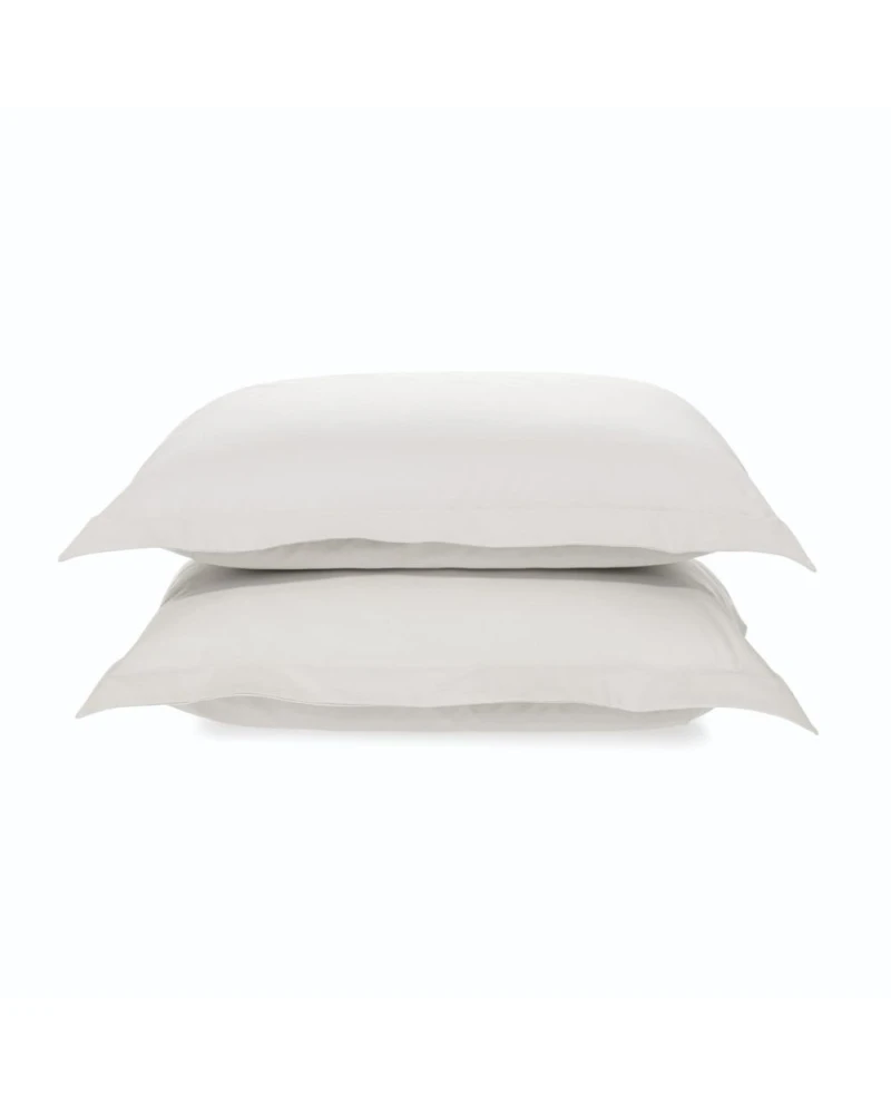 Kit 2 fronhas c/ borda Percal 200 fios Branco - 100% Algodão 50x70cm