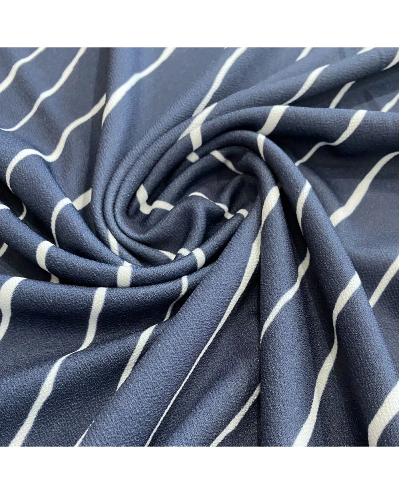Liganete Crepada Listrada Marinho - 95% Poliéster 5% Elastano 1,50 Largura