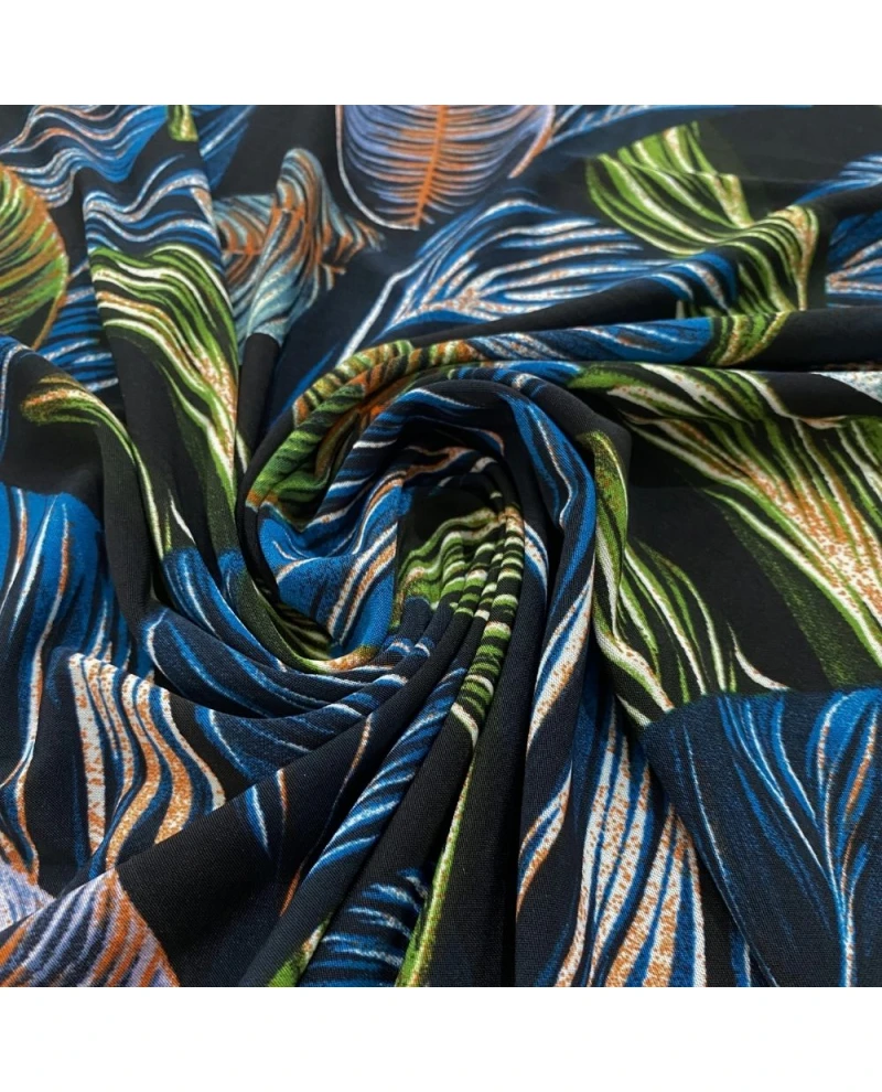 Liganete Estampada Preta - 95% Poliéster 5% Elastano 1,50 Largura