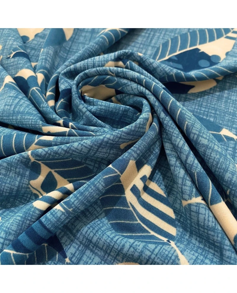 Liganete Estampada Azul - 95% Poliéster 5% Elastano 1,50 Largura