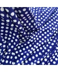 Liganete Estampada Azul Royal c/ bola branca P - 96% Poliéster 4% Elastano 1,50 Largura