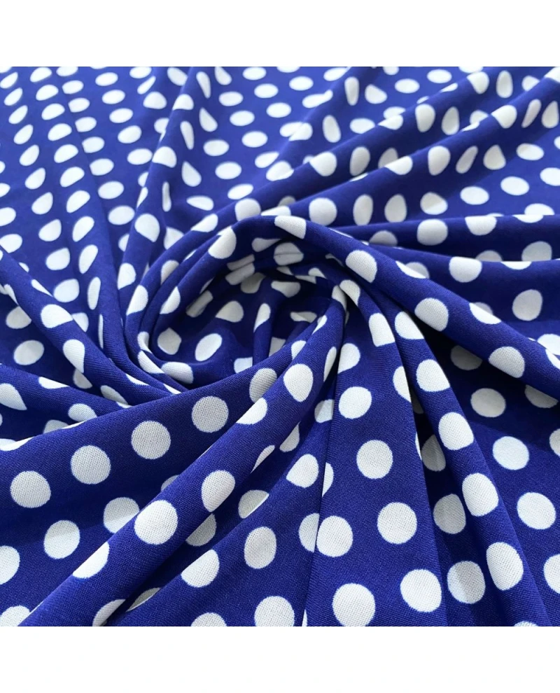 Liganete Estampada Azul Royal c/ bola branca P - 96% Poliéster 4% Elastano 1,50 Largura