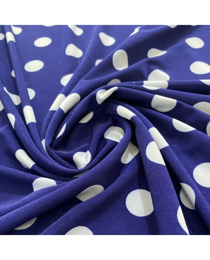 Liganete Estampada Azul Royal c/bola branca G - 96% Poliéster 4% Elastano 1,50 Largura