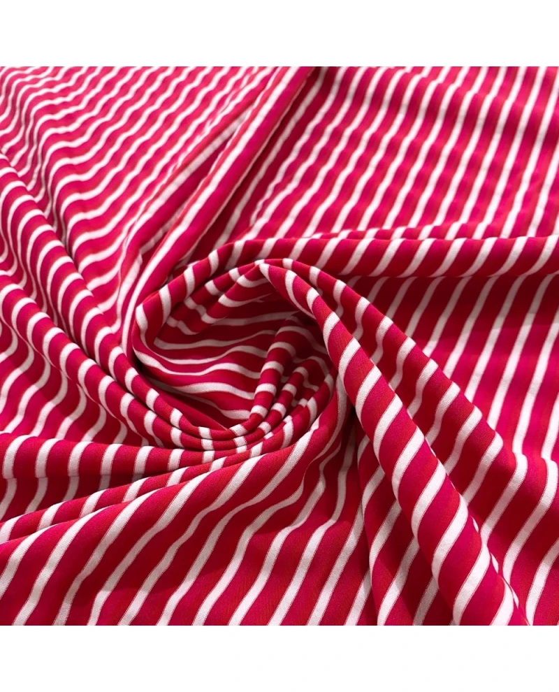 Liganete Estampada Listrada Pink/Branco - 61% Poliamida 30% Poliéster 9% Elastano - 1,40 Largura