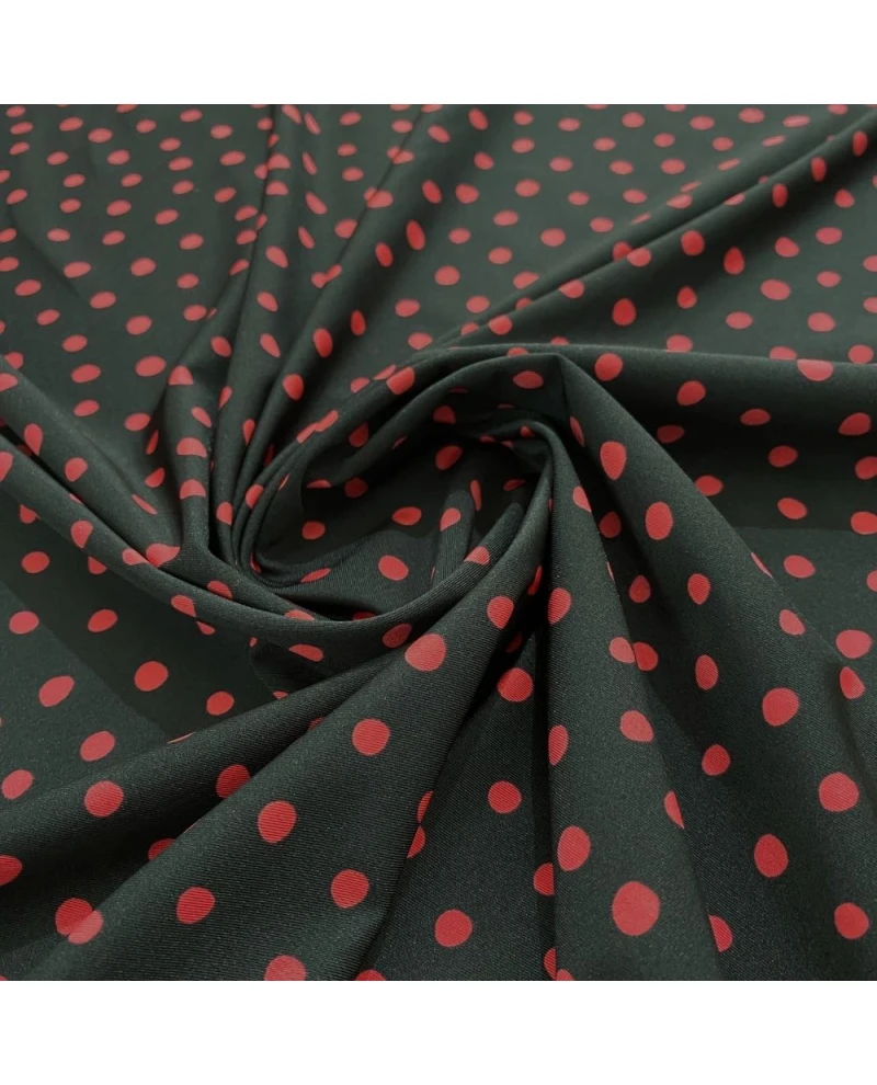Liganete Estampada Poá Preto/Pink - 96% Viscose 4% Elastano 1,48 Largura