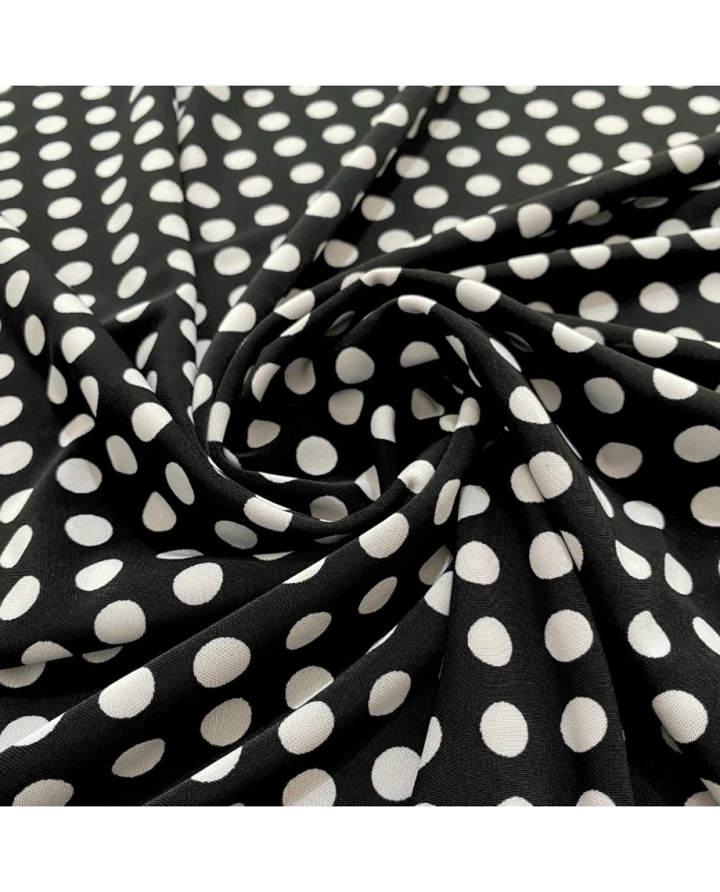 Liganete Estampada Preta c/ bola branca P - 96% Poliéster 4% Elastano 1,60 Largura