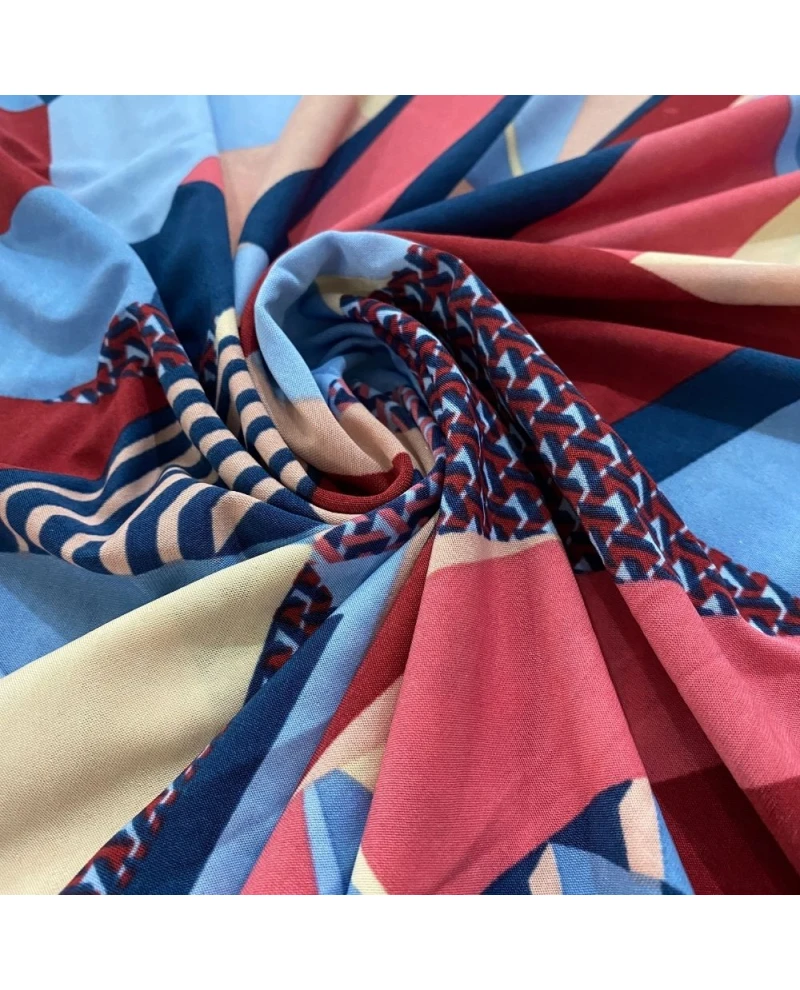 Liganete Estampada Rosa/Bordô/Azul/Bege - 95% Poliéster 5% Elastano 1,50 Largura