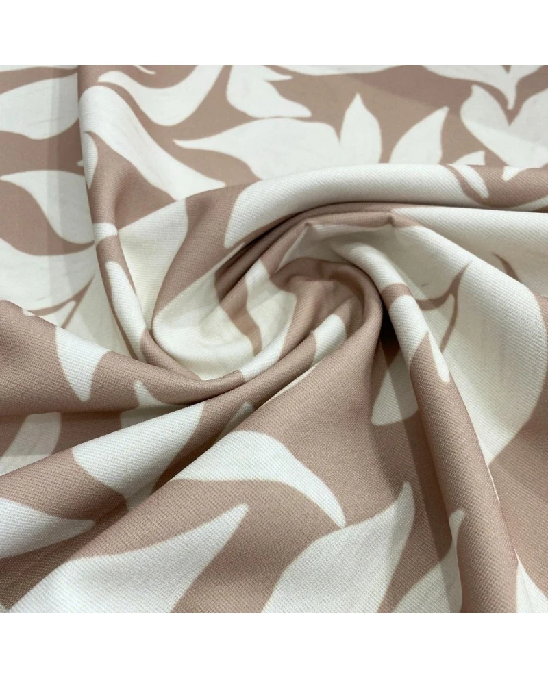 Liganete Premium bege c/ folhas - 92,48% Poliéster 7,52% Elastano 1,55 Largura