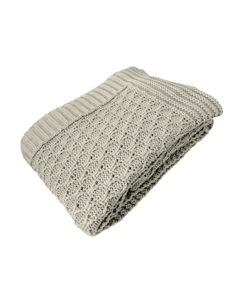 Manta Tricot Colmeia - Natural 0,90x1,80m